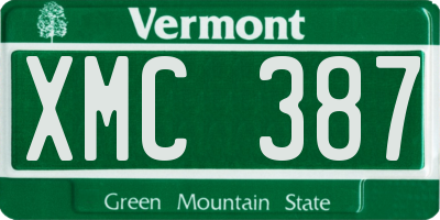 VT license plate XMC387