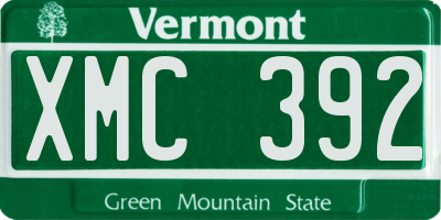 VT license plate XMC392