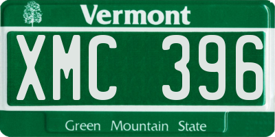 VT license plate XMC396