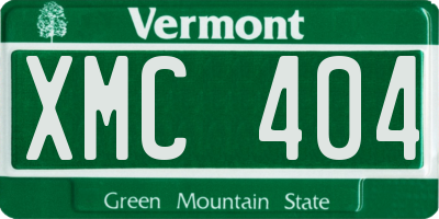 VT license plate XMC404