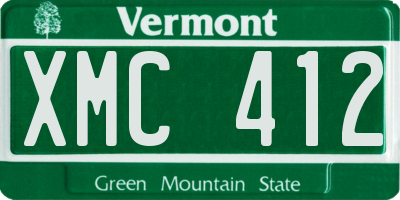 VT license plate XMC412