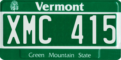 VT license plate XMC415