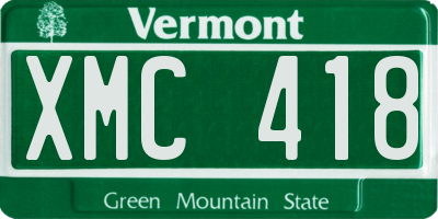VT license plate XMC418