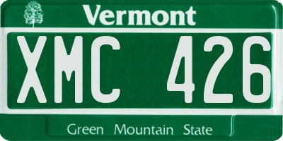 VT license plate XMC426