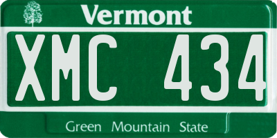 VT license plate XMC434