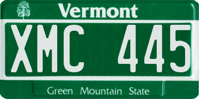 VT license plate XMC445