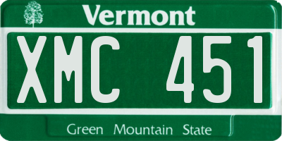 VT license plate XMC451