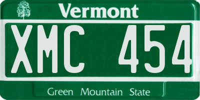 VT license plate XMC454