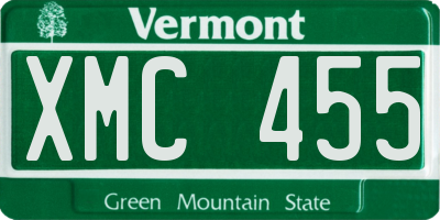 VT license plate XMC455