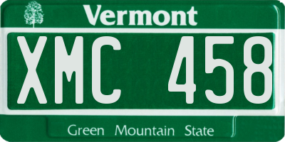 VT license plate XMC458