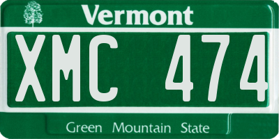 VT license plate XMC474