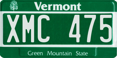 VT license plate XMC475