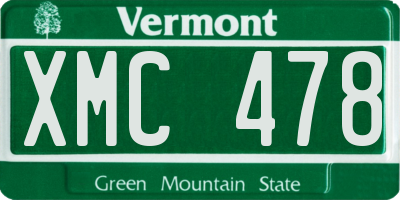 VT license plate XMC478