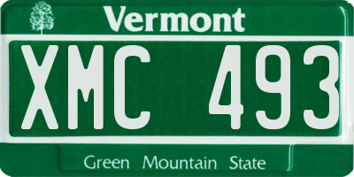 VT license plate XMC493