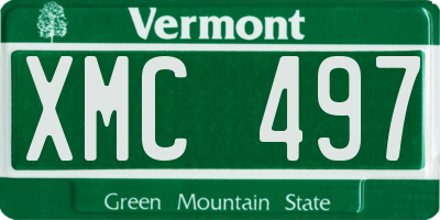 VT license plate XMC497
