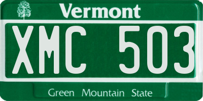 VT license plate XMC503