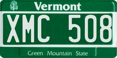 VT license plate XMC508