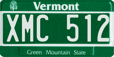 VT license plate XMC512