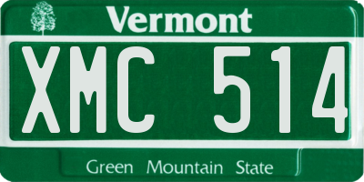 VT license plate XMC514