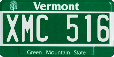 VT license plate XMC516