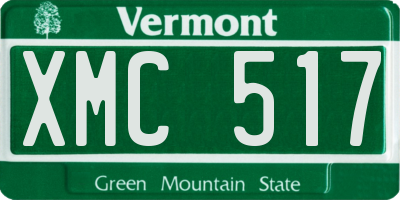 VT license plate XMC517