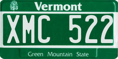 VT license plate XMC522