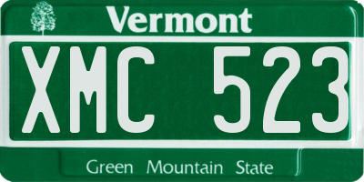 VT license plate XMC523