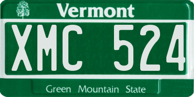 VT license plate XMC524