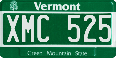 VT license plate XMC525