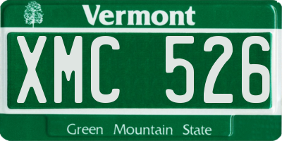 VT license plate XMC526