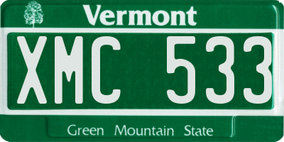 VT license plate XMC533