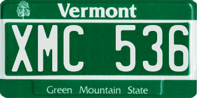 VT license plate XMC536