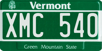 VT license plate XMC540