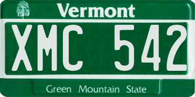 VT license plate XMC542