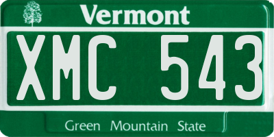 VT license plate XMC543