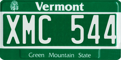 VT license plate XMC544