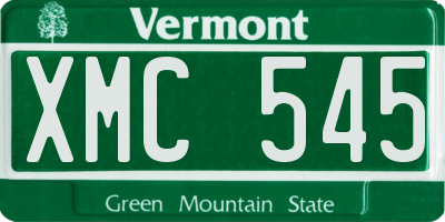 VT license plate XMC545
