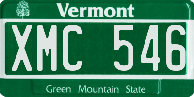 VT license plate XMC546