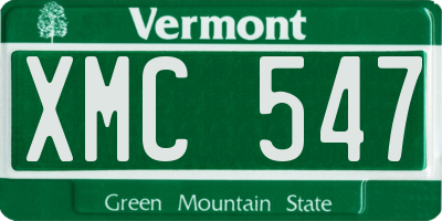 VT license plate XMC547