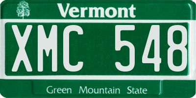 VT license plate XMC548