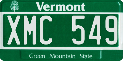 VT license plate XMC549