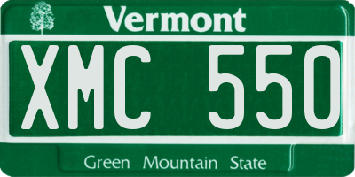 VT license plate XMC550