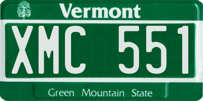 VT license plate XMC551