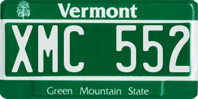 VT license plate XMC552