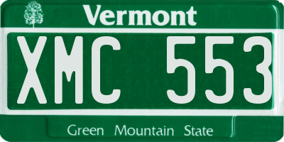 VT license plate XMC553
