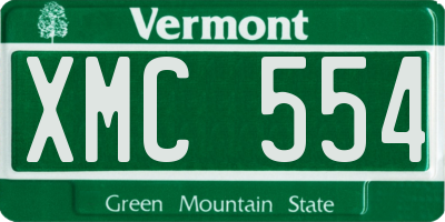 VT license plate XMC554