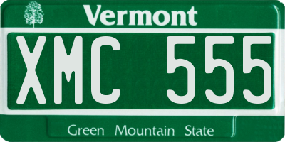 VT license plate XMC555