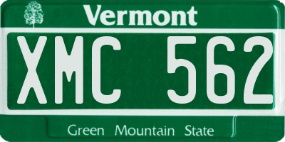 VT license plate XMC562