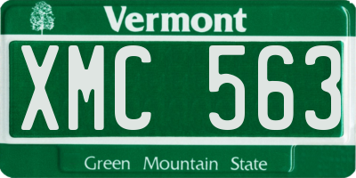 VT license plate XMC563