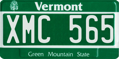 VT license plate XMC565